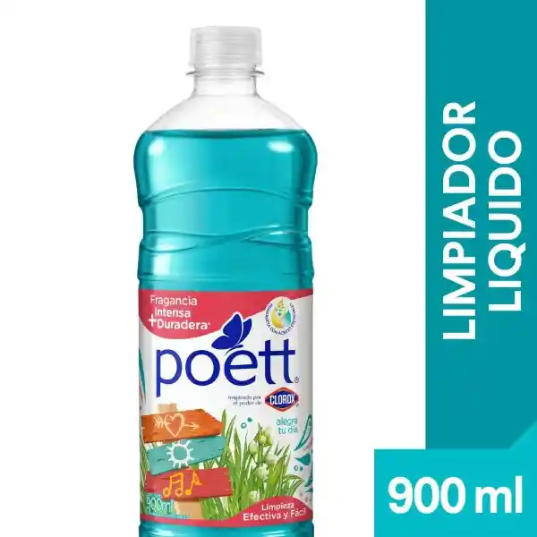 Limpiador Desinfectante de Pisos Poett Alegra Tu Día (Botella) 900 ml