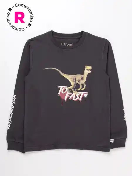 Harvest Polera Manga Larga Basdinon es Carbón 6 V26