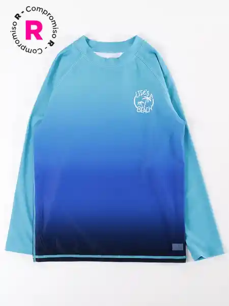 Harvest Polera Manga Larga uv Bas Azul 10 V26