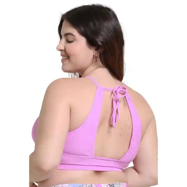 Peto Deportivo Halter Lila Talla M Samia