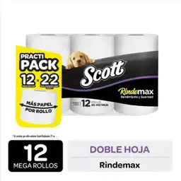 Scott Pack Papel Higiénico Rindemax Doble Hoja 40 m