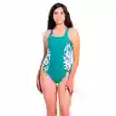 Traje de Baño Deportivo Con Cierre Verde Talla S Samia