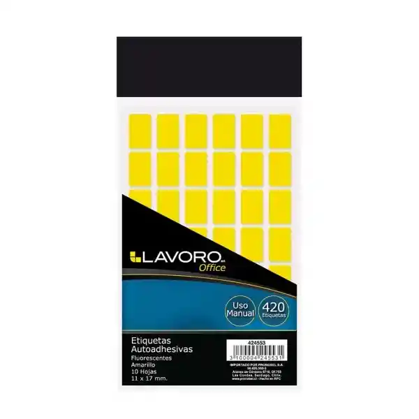 Lavoro Etiqueta Autoadhesiva Fluor Amarillo 11 17 mm 424553