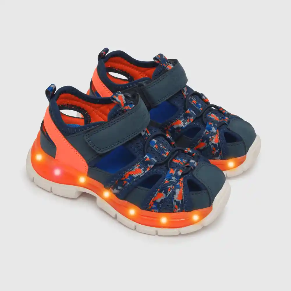 Sandalias Cerrada Suela Chunky De Niño Azul Talla 22