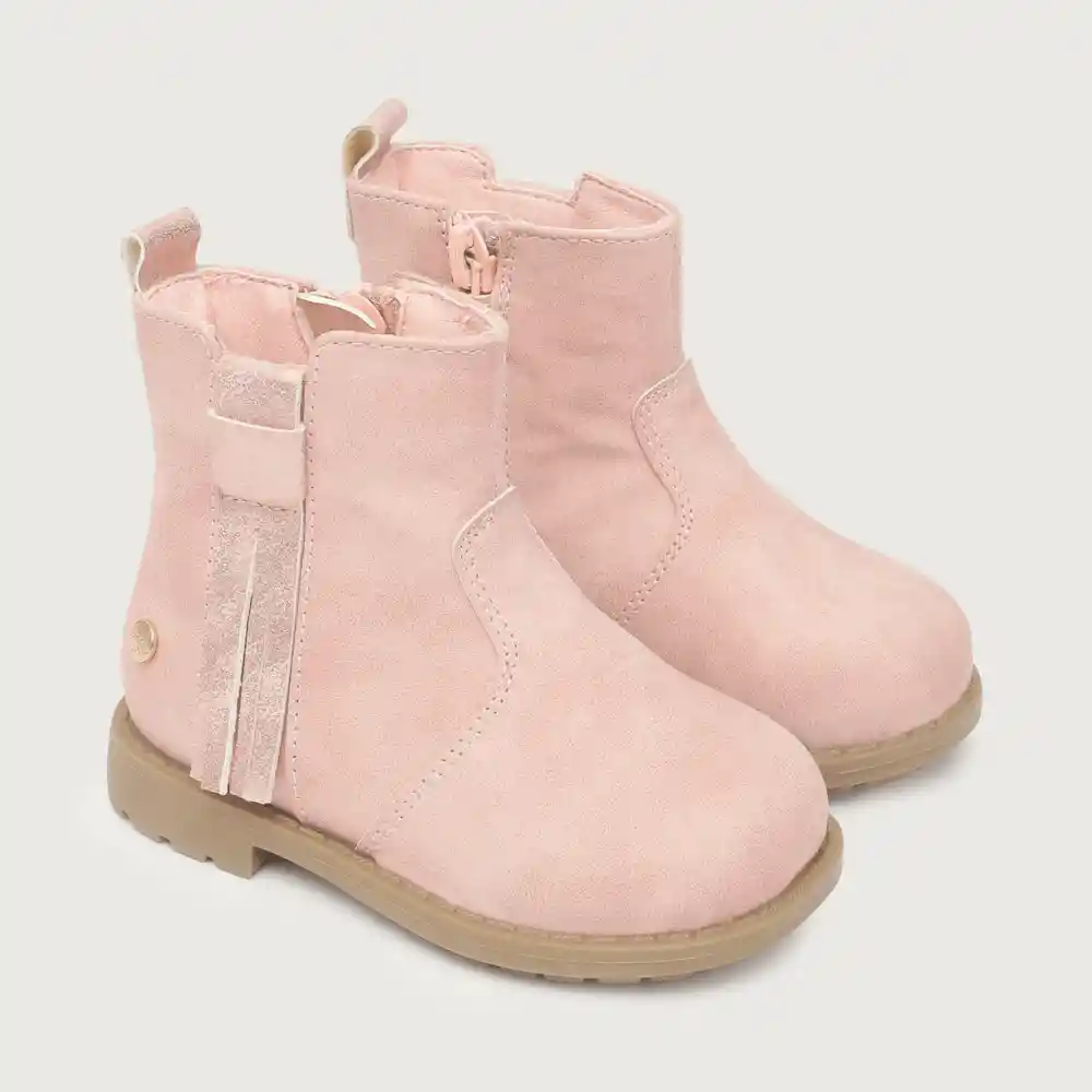 Botines Niña Metalizada Rosado Talla 25