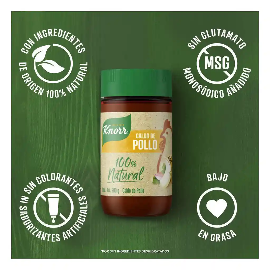 Knorr Caldo de Pollo 100% Natural en Polvo 200 g