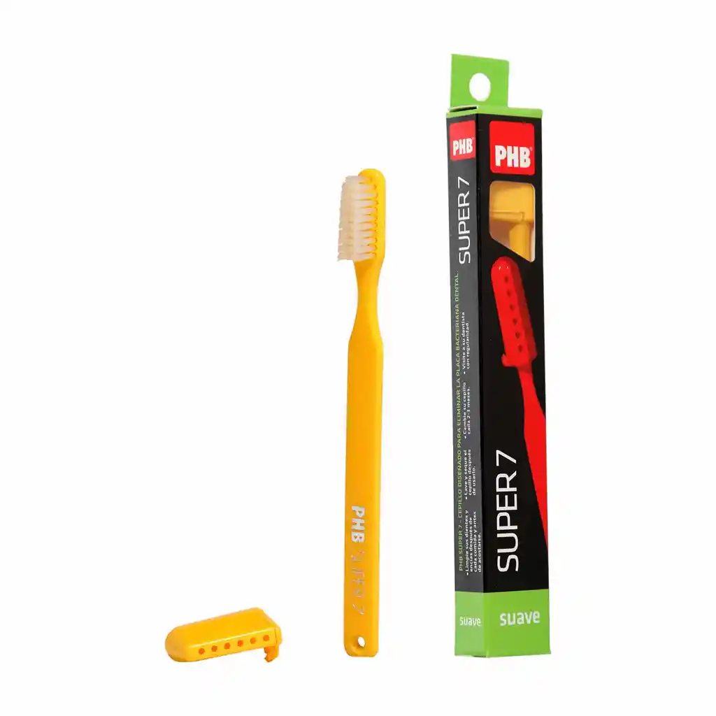 PHB Cepillo Dental para Adulto Super 7 Color Amarillo