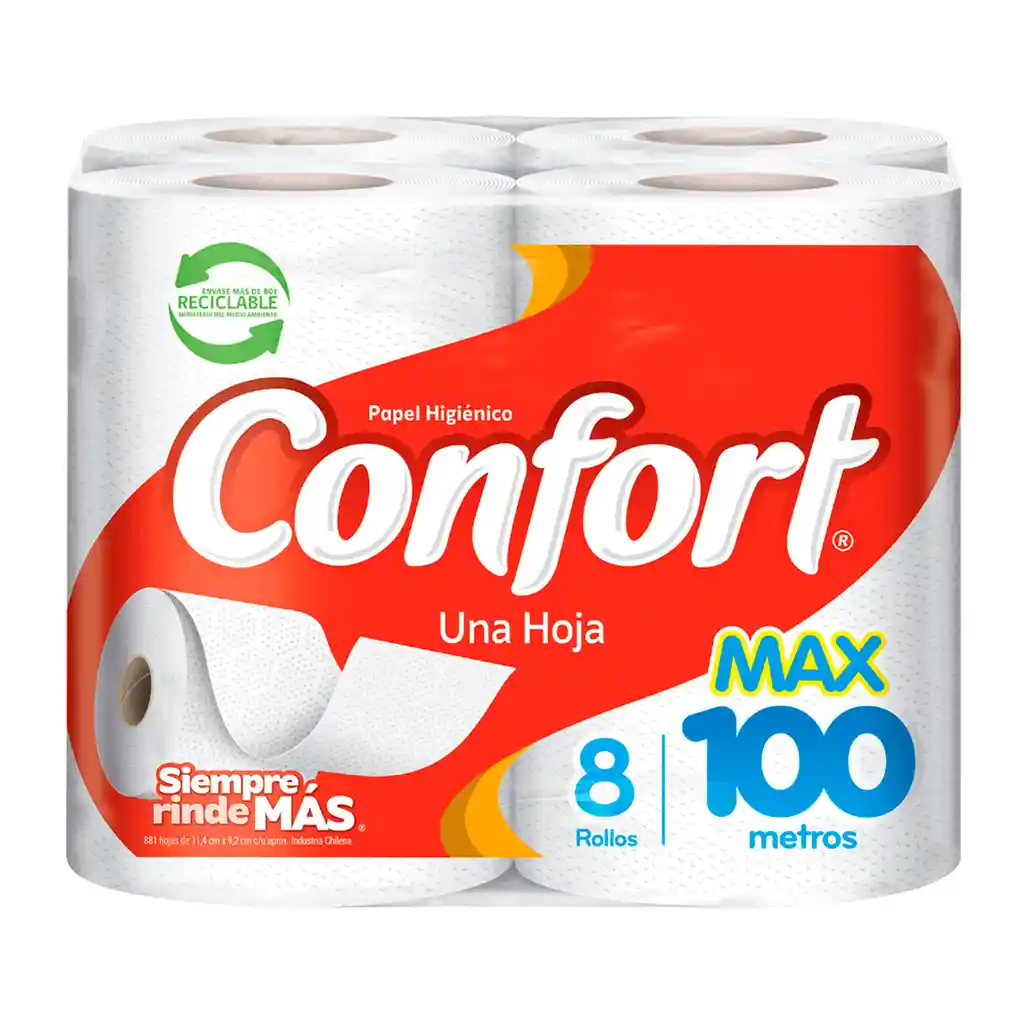 Confort Papel Higiénico Max Hoja Simple