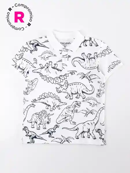 Harvest Polera Manga Corta Piqfull Crudo Ecru 10 V26