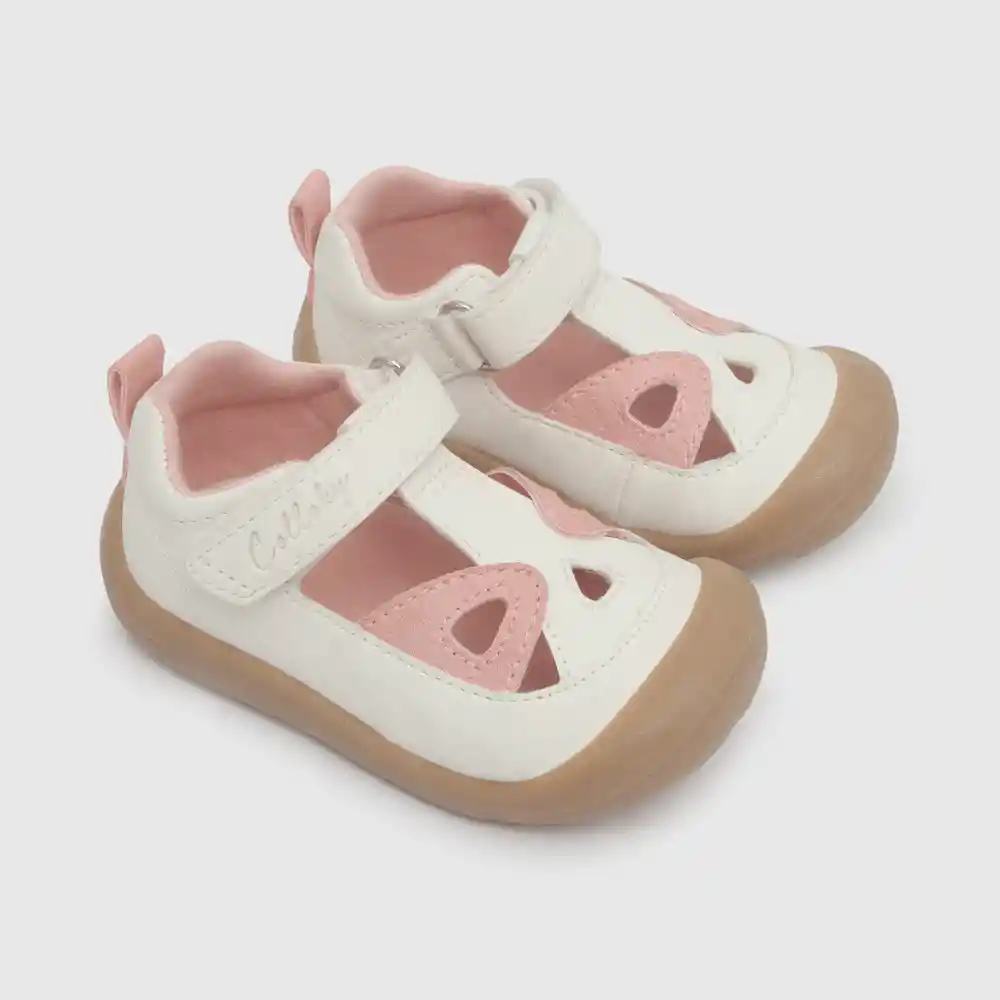 Sandalias Cerrada De Niña Blanco Talla 17