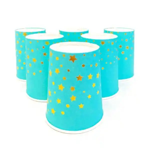 Vaso Calipso Estrellas y Lunares Dorados