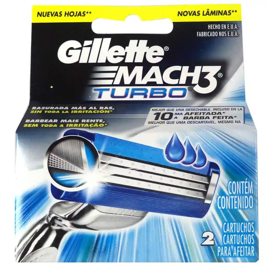 Gillette Pack mach3 Turbo 3up Estuche Porta Botín