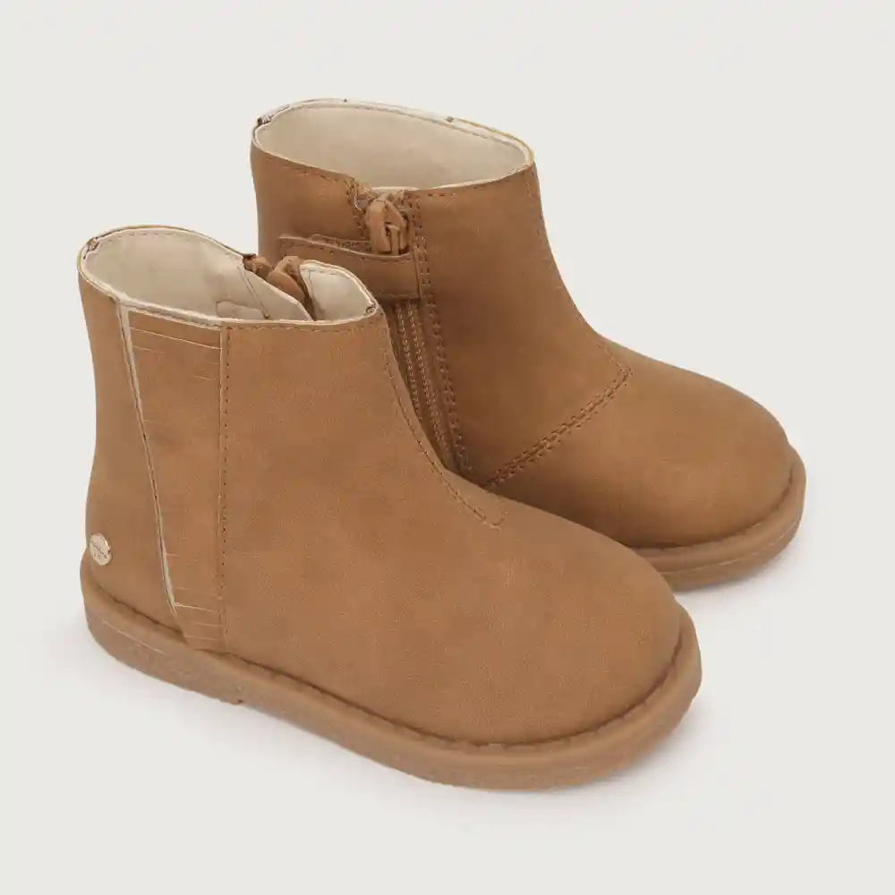 Botines Con Flecos De Niña Camel Talla 28