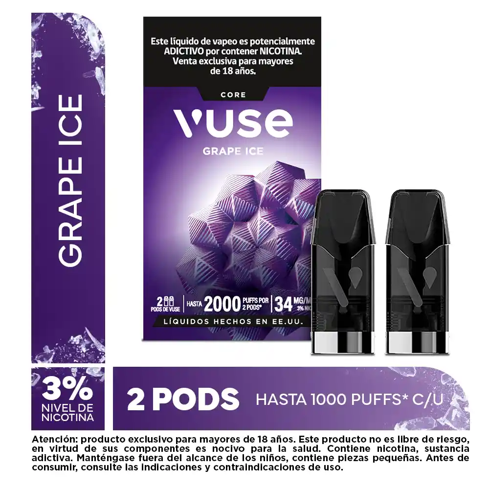 Vuse 1.000 Grape Ice 2 Pods