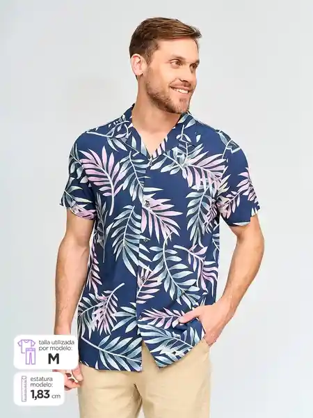 Kenneth Stevens Camisa Manga Corta rs Azul Marino S SS25