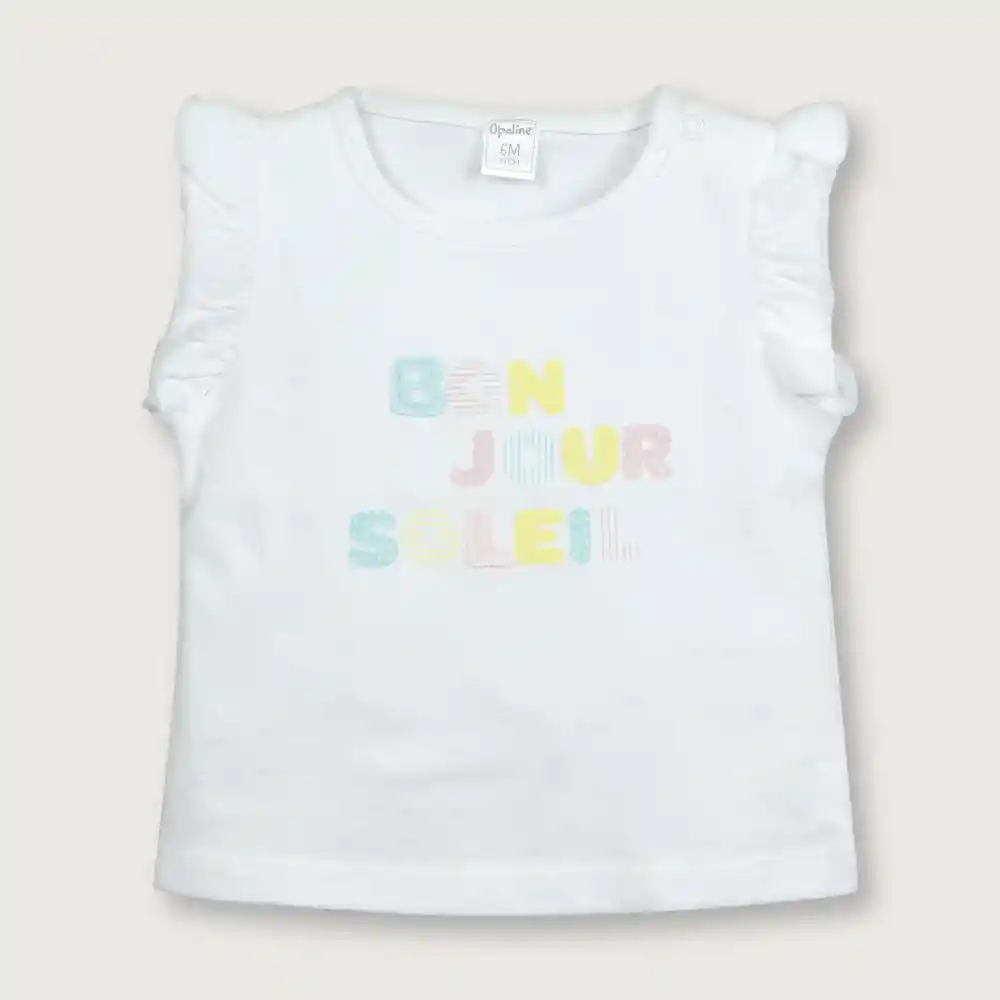 Polera Sin Mangas De Niña Blanca Talla 3m