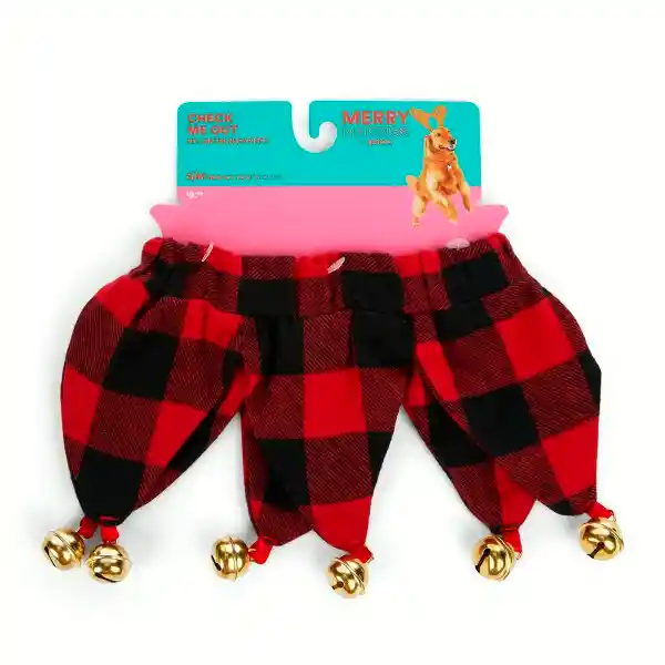 More & Merrier Collar Rojo Buffalo Con Cascabeles