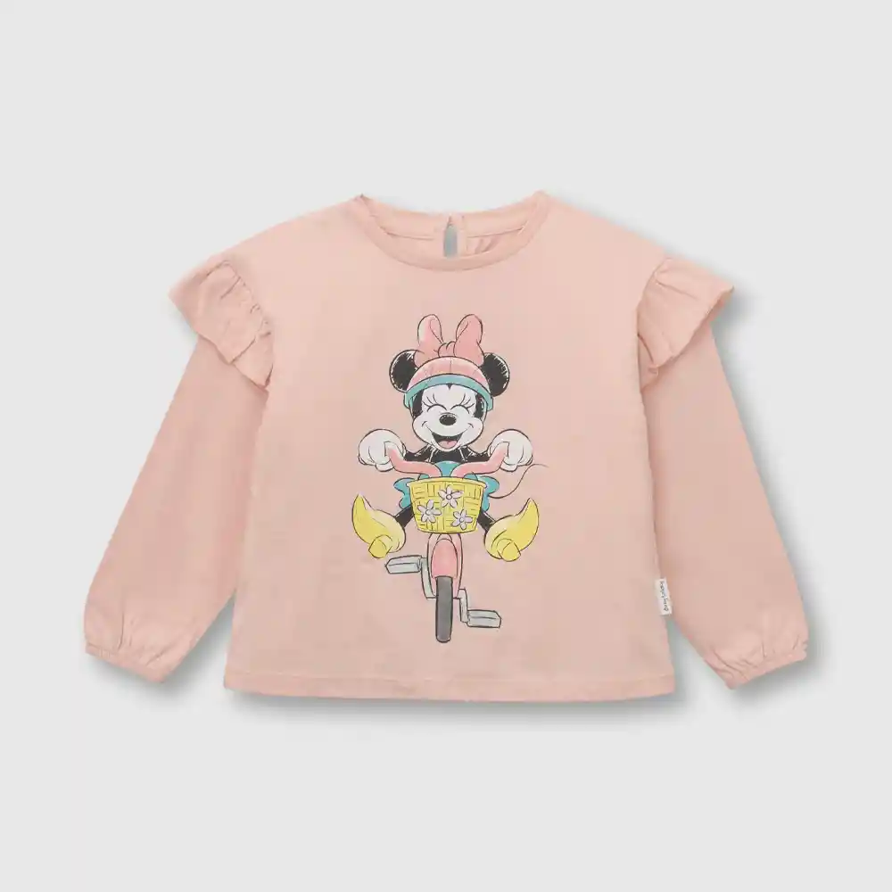 Polera Minnie Para Bebé Rosado Talla 6/9 Meses