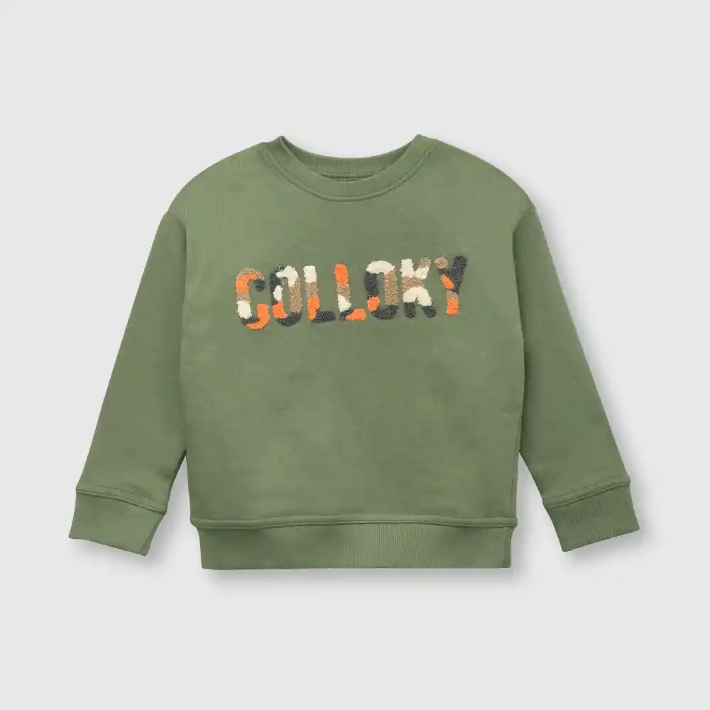 Polerón Para Bebé Niño Oliva Talla 3/6m