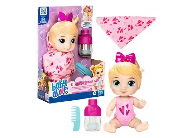 Muñeca Baby Alive Burbujas Relajantes Harper Hugs Cabello Rubio