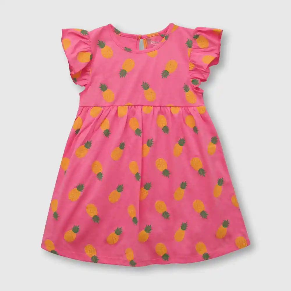 Vestido Limones De Niña Rosado Talla 6/9 Meses