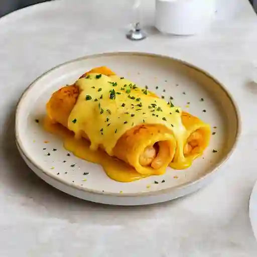 Roll Envuelto En Queso Gratinado De Camaron