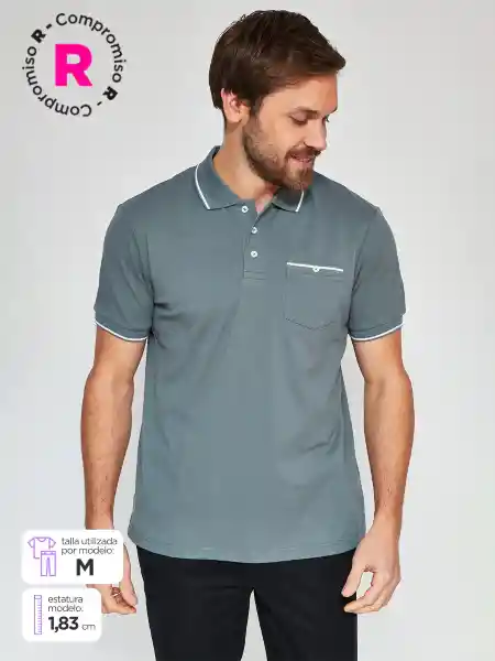 Kenneth Stevens Polera Manga Corta Piq Lin Petróleo S SS25