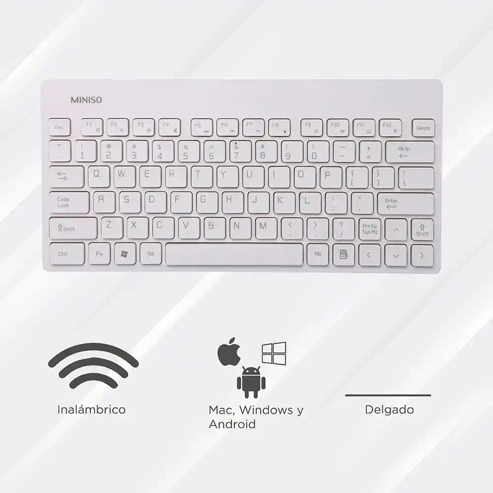 Miniso Set De Teclado Y Raton Inalambrico Blanco/gris