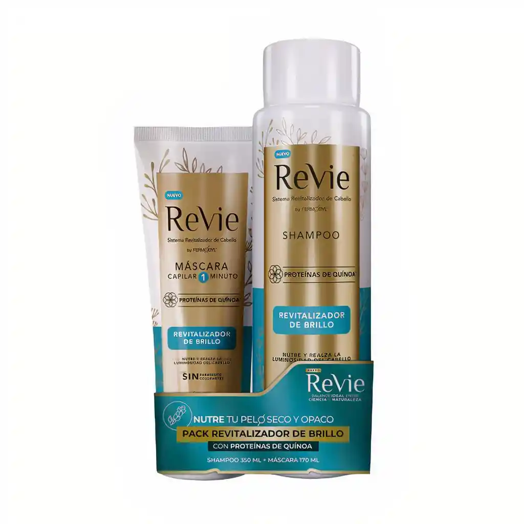 Revie Pack Shampoo + Máscara Revitalizador Brillo