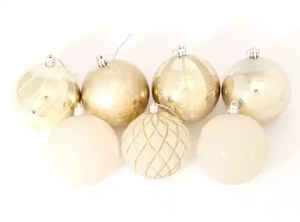 Set Adorno Oro/Bco 8 cm Ripley Home