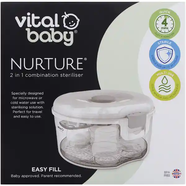 Vital Baby Esterilizador de Mamadera Para Microondas Nurture