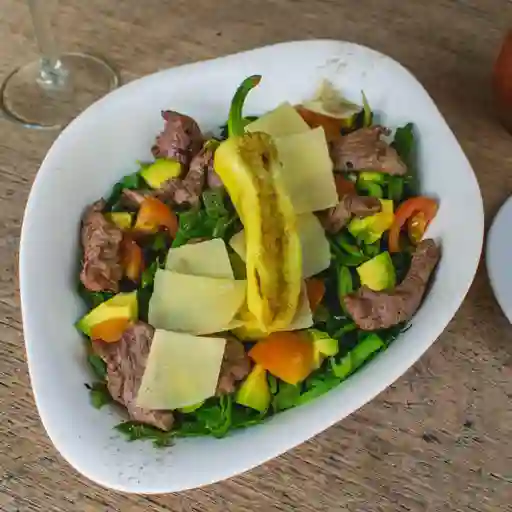 Insalata spinaci e bisteca