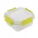 Krea Contenedor Hermético Vidrio Cuadrado Color Verde