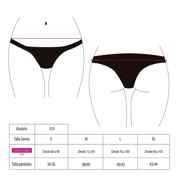 Bikini Calzón Culote Con Textura Negro Talla L Samia