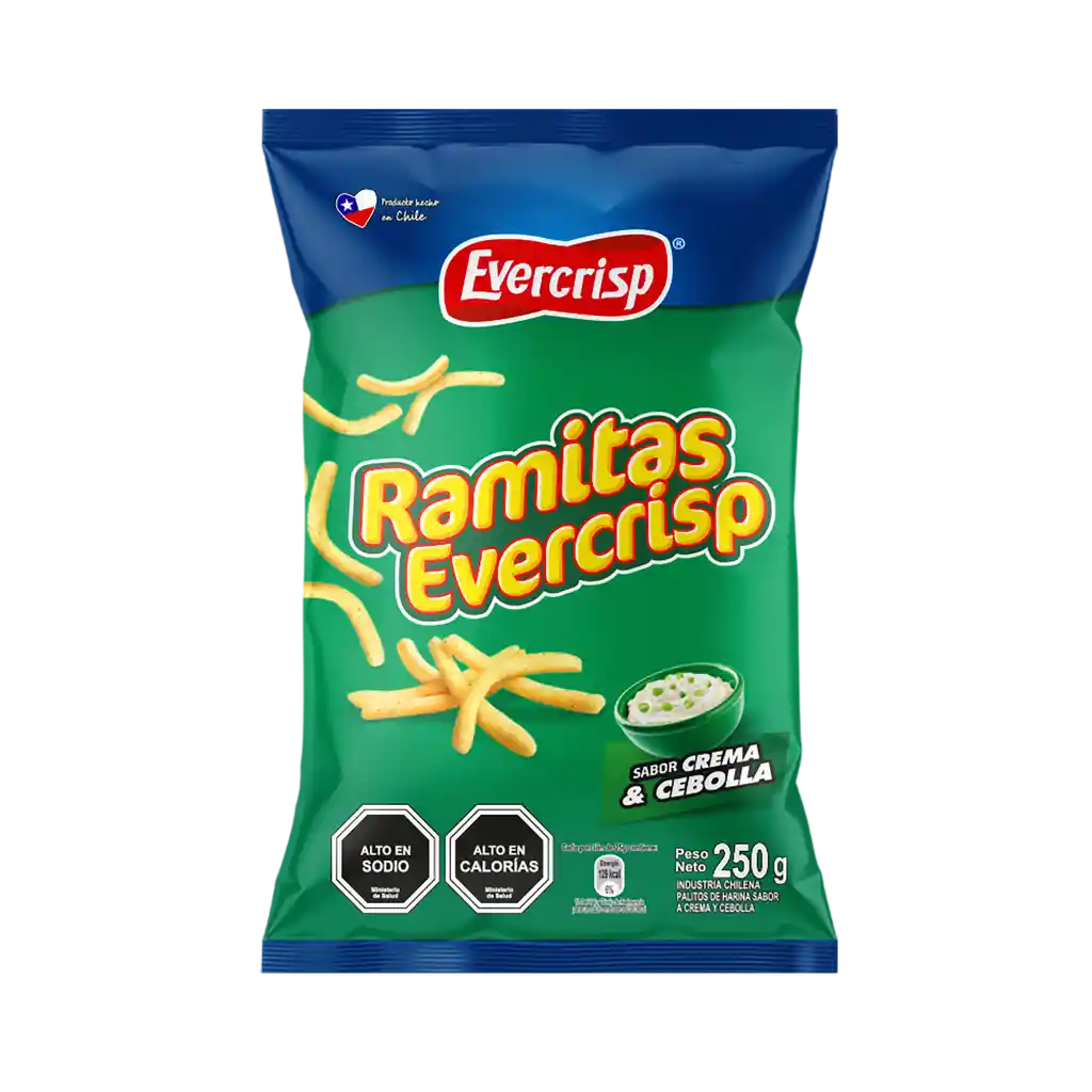 Snack Ramitas Evercrisp Sabor a Crema y Cebolla 160 g