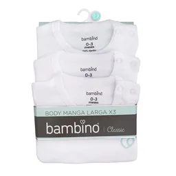 Body Blanco Bambino -Blanco 0-3 Meses