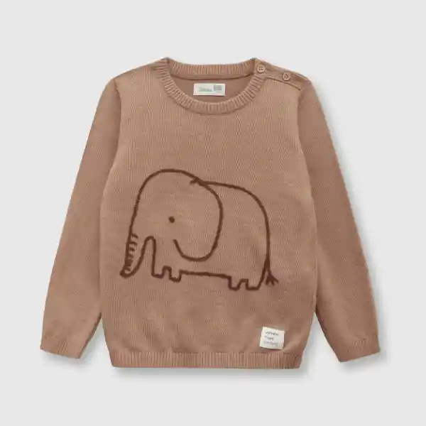 Sweater Elefante de Bebé Niño Café Talla 3/6M Colloky