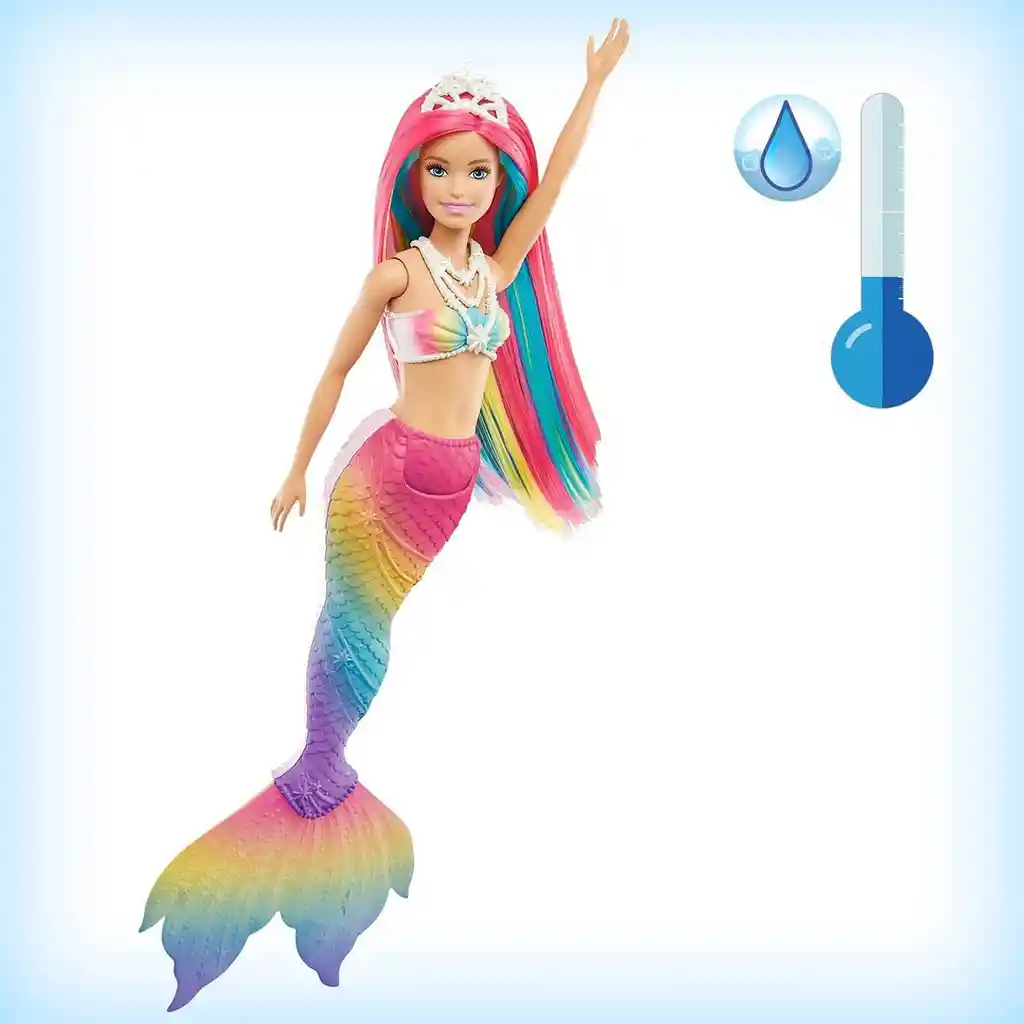 Barbie Juguete Dreamtopia Sirena Arcoiris Magico