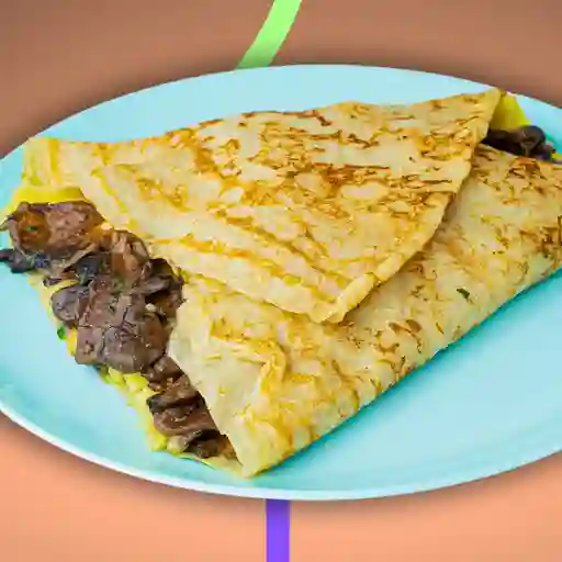 Crepe con champiñon y queso