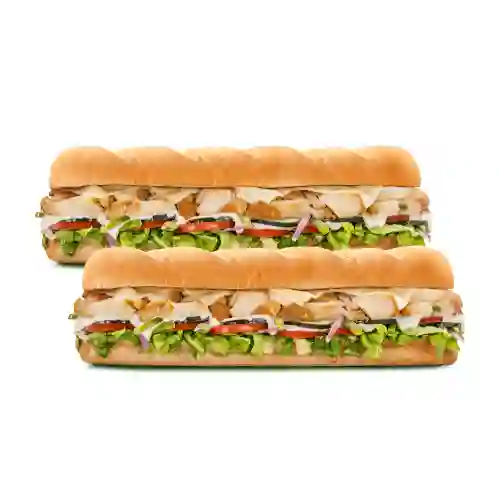 2 Sub Pollo Asado Footlong 30Cm