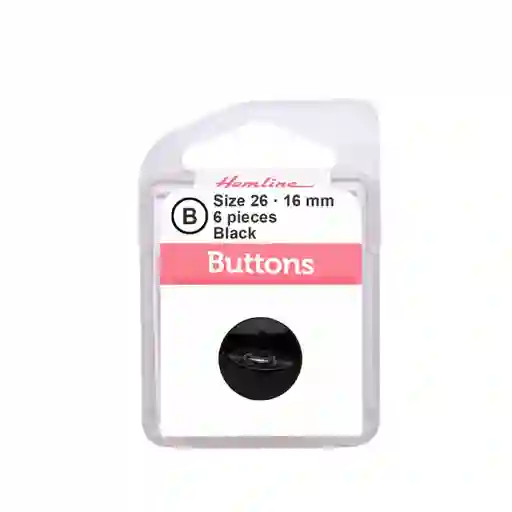 Botón Plástico Ojo De Pez Negro 16mm 6 D Hb00426.02 16mm 6