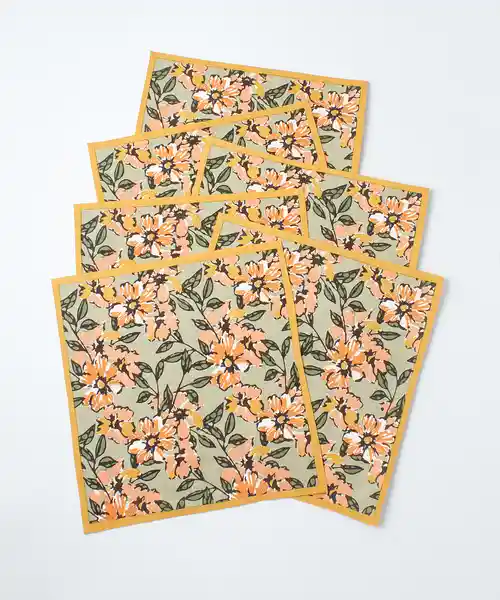 LOUNGE  Set De Servilletas Flores Verde