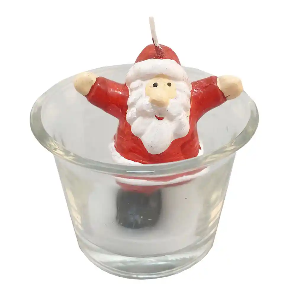 Vela Krea Santa En Vaso Navidad