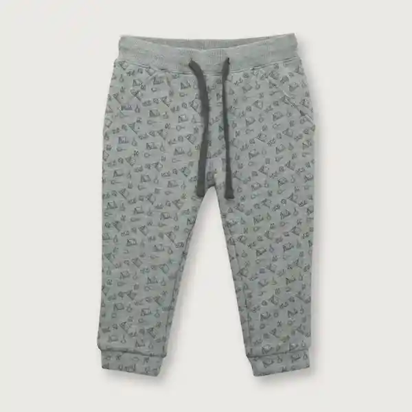 Pantalón Buzo de Niño de Buzo Full Print Gris Talla 9M Opaline