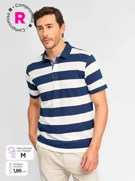 Kenneth Stevens Polera Manga Corta M1 Etan Azul Marino S SS25