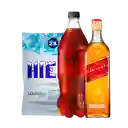 Combo Johnnie Walker Whisky Roja + Coca-Cola Gaseosa Zero +Hielo