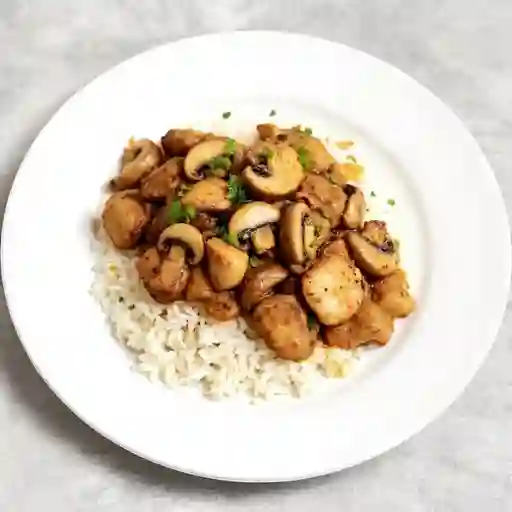 Cerdo Champiñón con Arroz