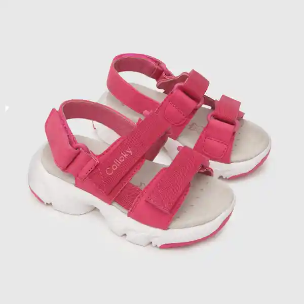 Sandalias Doble Ajuste de Niña Fucsia Talla 21 Colloky