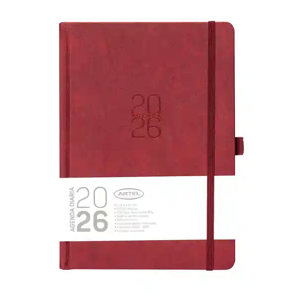Artel Importado Agenda 2026 Dxp Burdeo Con Elástico