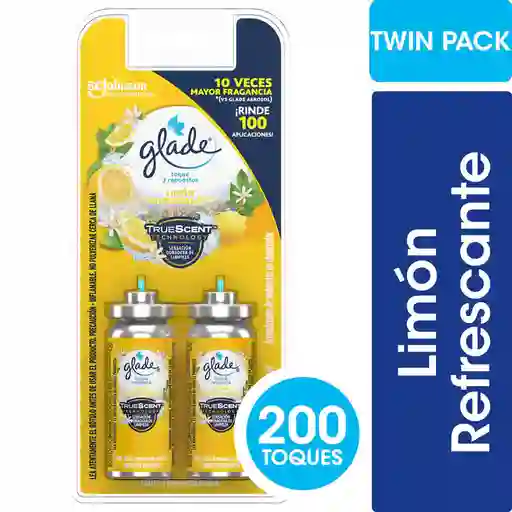 Desodorante Ambiental Glade Toque Limón Refrescante Twinpack 9gr